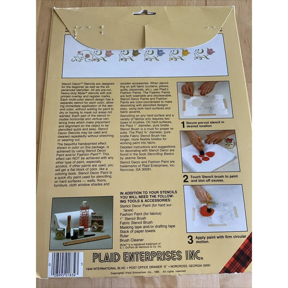 Vintage Plaid Enterprises Inc. Stencil Decor No. 1834 Tulips Go 'Round 8.5